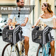 Multifunctional Soft-Sided Dog Bike Basket – Expandable Pet Carrier Backpack with 4 Open Doors
