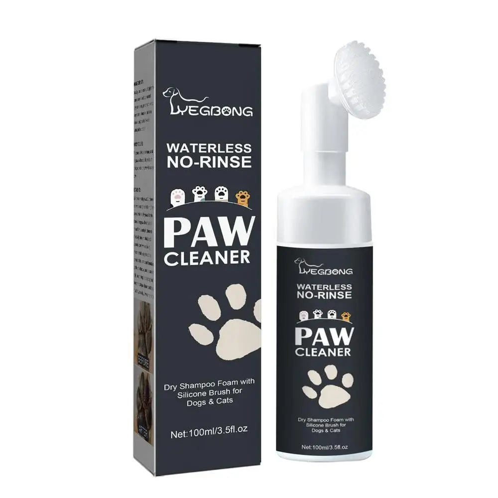 Pet Foot Cleaner Foam – Waterless Paw Cleaner with Silicone Brush for Dogs & Cats