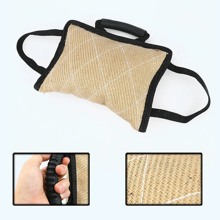 Dog Training Bite Tug Pillow Sleeve with 2 Rope Handles – Durable Chewing Toy for Malinois, German Shepherd, Rottweiler