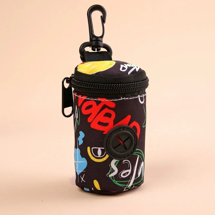 Hangable Dog Poop Bag Dispenser with Zipper – Portable, Lightweight Waste Bag Holder for Dog Walking, Cute & Convenient