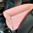 Central Console Dog Car Seat Bed – Portable Pet Carrier for Small Dogs & Cats, Travel Safety Seat