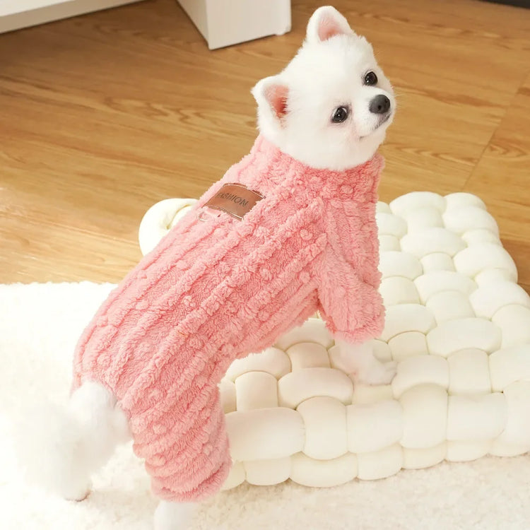 Cozy Fleece Jumpsuit for Small Dogs/Cats | Winter Pajamas for Chihuahua/Yorkie