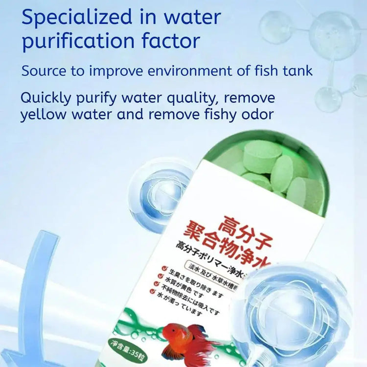 Eco-Friendly Aquarium Water Purification Tablets – Fast-Acting Clarifier & Fish Tank Cleaner (35 Tablets)