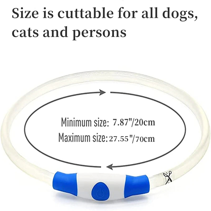 LED Luminous Dog Collar USB Charging Flashing Glowing Safety Anti-Lost Collar for Cats and Dogs          Ask ChatGPT