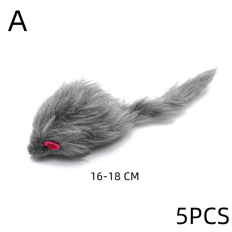 5PCS Plush Simulation Mouse Cat Toys | Pet Teasing Interactive Toys | Colorful Cat Fun Mouse Toys | Gifts | Pet Supplies