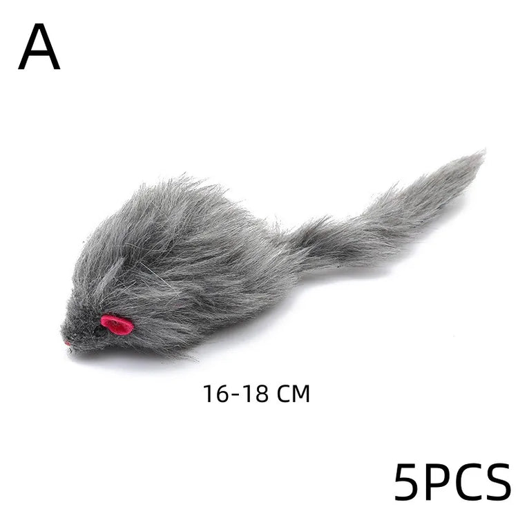 5PCS Plush Simulation Mouse Cat Toys | Pet Teasing Interactive Toys | Colorful Cat Fun Mouse Toys | Gifts | Pet Supplies