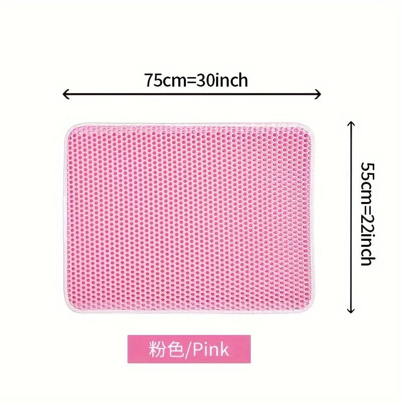 1Pc Large Size Cat Litter Mat | Advanced Honeycomb Double-Layer Design | Urine Waterproof | Easy Cleaning | Scatter Control | Stay Clean