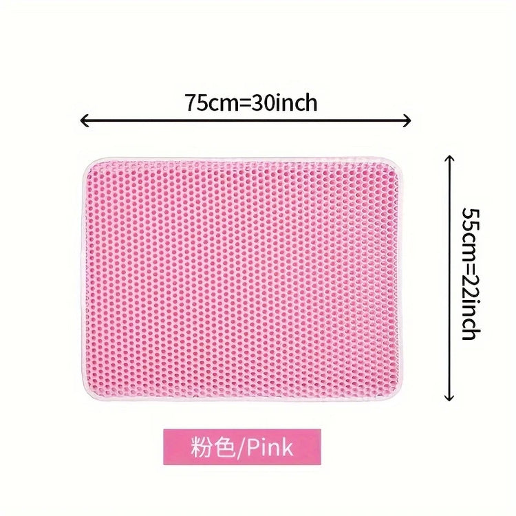 1Pc Large Size Cat Litter Mat | Advanced Honeycomb Double-Layer Design | Urine Waterproof | Easy Cleaning | Scatter Control | Stay Clean