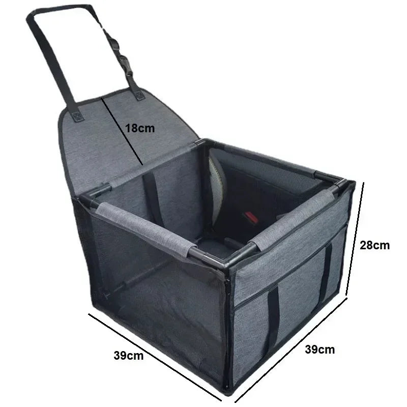 Waterproof Dog Car Seat Carrier – Portable Travel Basket for Small & Medium Pets, Hammock-Style Safety Seat