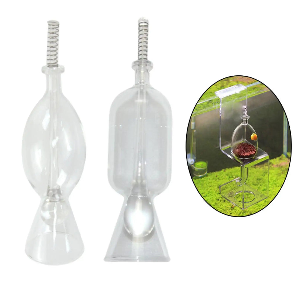 Glass Aquarium Fish Feeder – Transparent, Easy-to-Use Food Dispenser for Freshwater & Saltwater Tanks