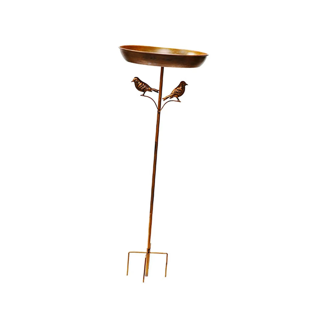 Freestanding Bird Bath with Metal Stand – 5-Prong Base Outdoor Bird Feeder Bowl for Patio, Garden & Lawn Decor