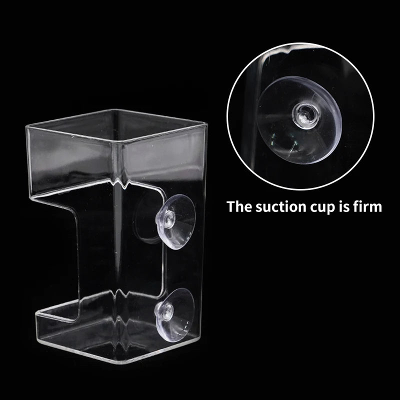 Aquarium Feeding Ring Floating Food Tray with Suction Cup – Transparent Acrylic Fish Feeder