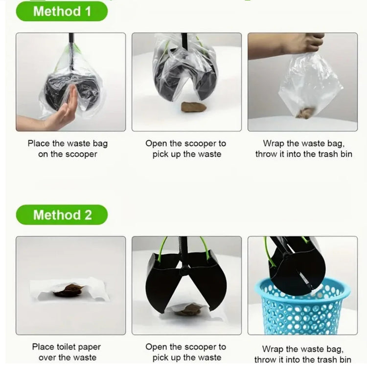 Outdoor Pet Long-Handled Pooper Scooper – Sturdy and Foldable Animal Manure Cleaning Tool