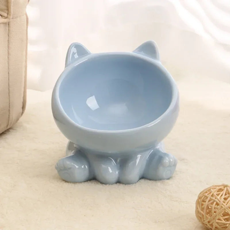 Cat Bowl Pet Accessories | Ceramic Diagonal High Feet - Cute Protection | Cervical Spine Dog Bowl - Drink Water Bowl | Pet Supplies