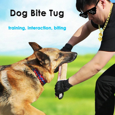 Dog Training Bite Tug Pillow Sleeve with 2 Rope Handles – Durable Chewing Toy for Malinois, German Shepherd, Rottweiler