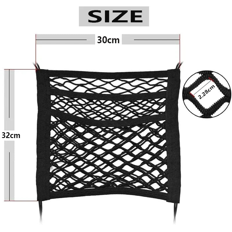 Dog Car Net Barrier with Storage Bag – Rear Seat Safety Fence for Pets and Kids