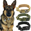 Durable Tactical Dog Collar With Padded Lining, Quick Release Buckle & Control Handle For Small To Large Dogs