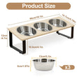 Elevated Cat Bowls with 3 Stainless Steel Bowls | 15° Tilted Raised Cat Food Bowls | For Small Cats & Puppies | Pet Bowls with Stand