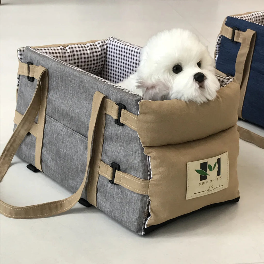 Portable Dog Car Seat Booster for Small Dogs and Cats – Soft, Comfortable Travel Carrier with Safety Straps