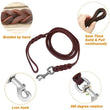 Braided Leather Dog Collar and Leash Set – Durable Genuine Cowhide for Medium & Large Dogs