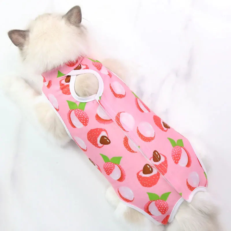 Cat/Small Dog Recovery Suit | Anti-Licking Sterilization Clothes | Breathable Surgery Vest for Spring/Summer