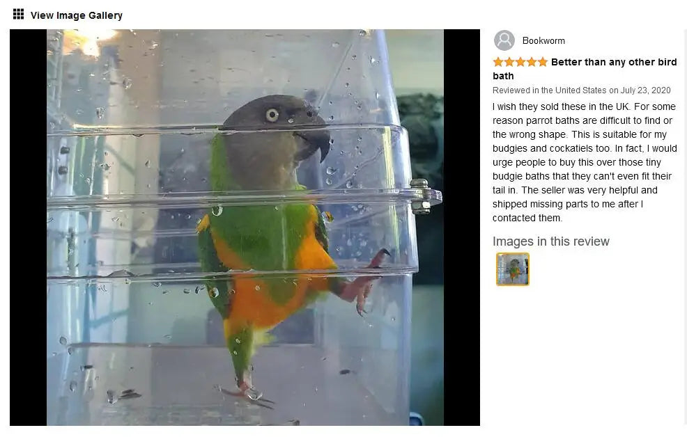 Bird Bath for birds  Parrots Tub Large Clear Transparent Swimming Pool Box for Birds to Splash and Play Parrot Shower Bathtub