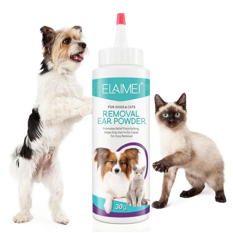 Dog Ear Powder 30G Ear Wash Powder Safe Dog Cleaner for Healthy Ears Odor Removal Pet Accessories Ear Cleaner for Rabbits Cats