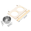 Bird Feeder | Stainless Steel Pet Parrot Feeding Bowl with Wooden Stand | Double Bowl Bird Feeding & Watering Supplies