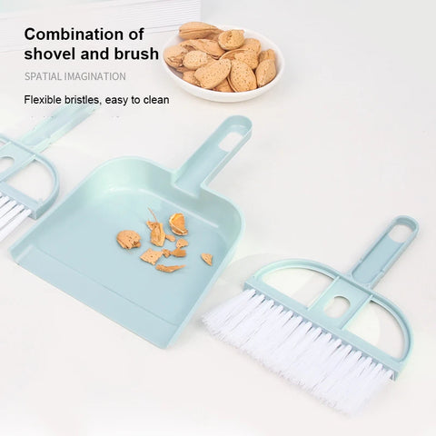 Blue Mini Desktop Cleaning Brush | Pet Mini Broom Set | Dog/Cat Cleaning & Disinfection | Household Cleaning Products
