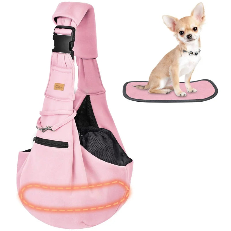 Adjustable Pet Carrier Sling Bag – Soft, Breathable Shoulder Tote for Small Dogs & Cats