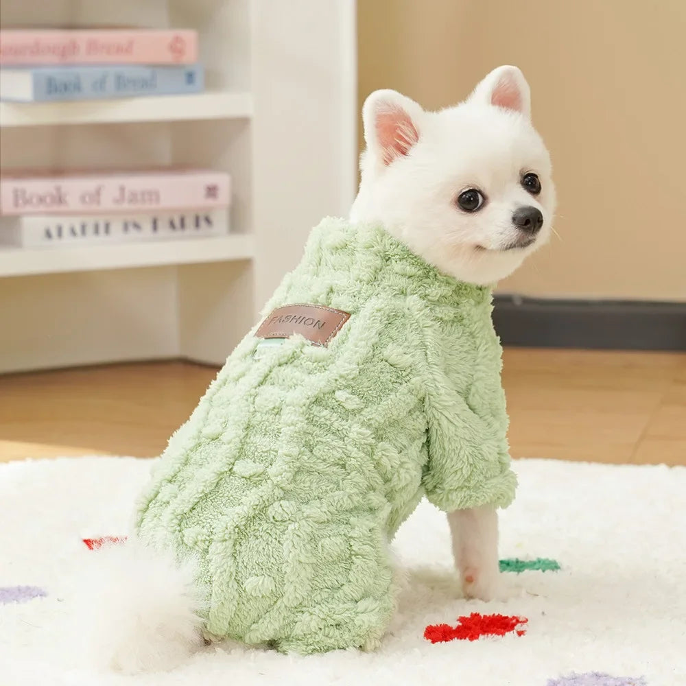 Cozy Fleece Jumpsuit for Small Dogs/Cats | Winter Pajamas for Chihuahua/Yorkie