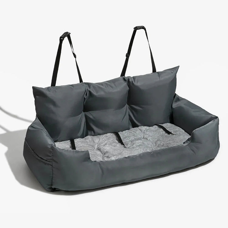 Large Dog Car Seat Carrier – Foldable Pet Travel Bed with Safety Straps & Washable Cover