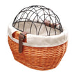 Wicker Pet Carrier | Front Bike Basket with Wire Mesh Cover - Small Dogs/Cats
