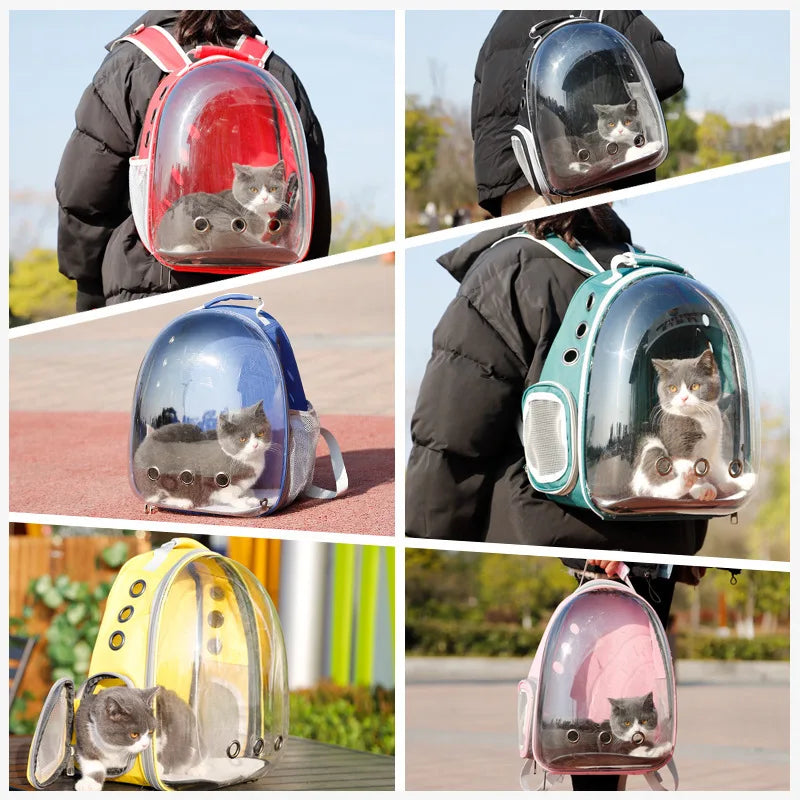 Cat Carrier Bag | Outdoor Pet Shoulder Bag | Carriers Backpack | Breathable Portable Travel Transparent Bag | For Small Dogs Cats