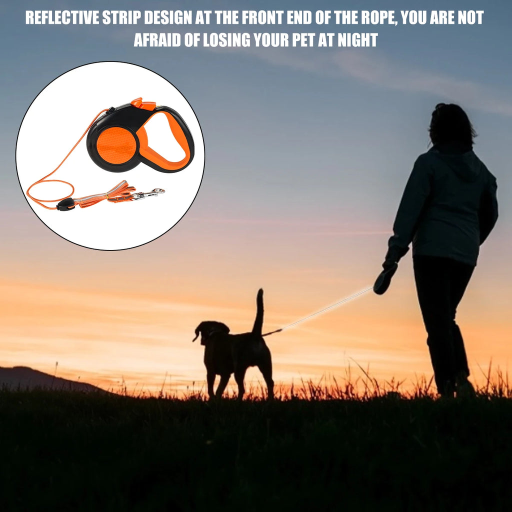 8M Retractable Dog Leash – Heavy Duty with Reflective Tape and Non-Slip Handle