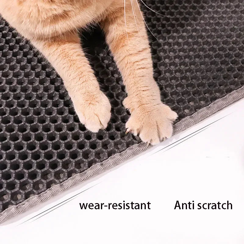 Cat Litter Mat - Double Layer | Cat Litter Box Waterproof Mat | Non-slip Sand Cat Pad | Foldable Washable Mat | Pet Clean Supplies
