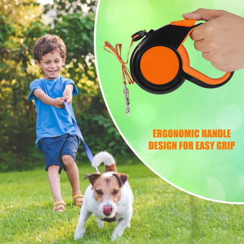 8M Retractable Dog Leash – Heavy Duty with Reflective Tape and Non-Slip Handle