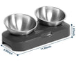 Cat Bowl | Lovely Creative Inclined Feeder | Kitten Puppy Food Bowl | Stainless Steel Pet Dish | 15° Tilt Neck Protector | Anti-Slip Dog Cat Feeder