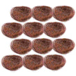 12 Pcs Mini Artificial Bird Nests | Decorative Coffee Thread Nest for Garden, Cages, Weddings, Crafts & Easter Decor