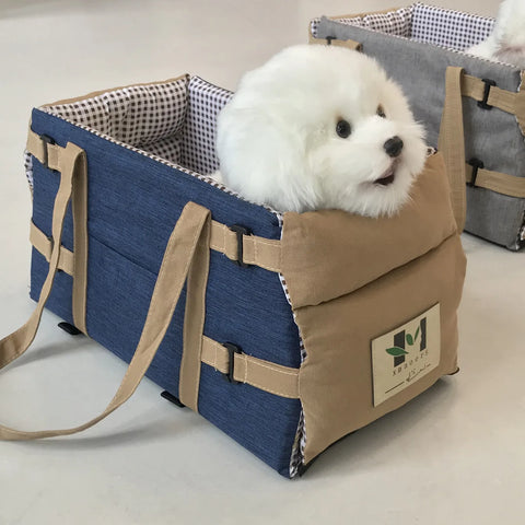 Portable Dog Car Seat Booster for Small Dogs and Cats – Soft, Comfortable Travel Carrier with Safety Straps