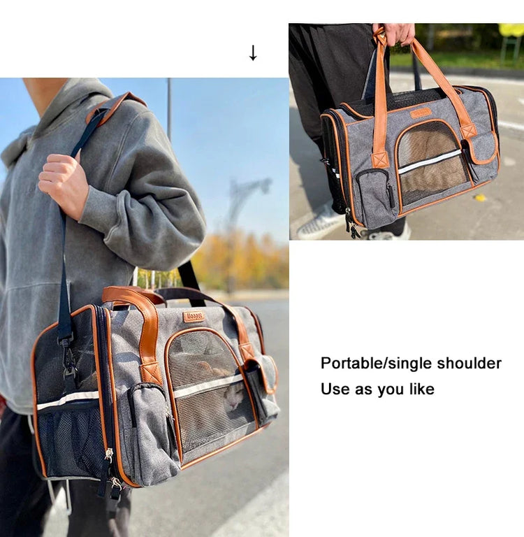 Crossbody Dog Bag – Pet Backpack | Multipurpose Solid Color Shoulder Carrier - Cats/Dogs | Breathable, Portable & Travel-Friendly