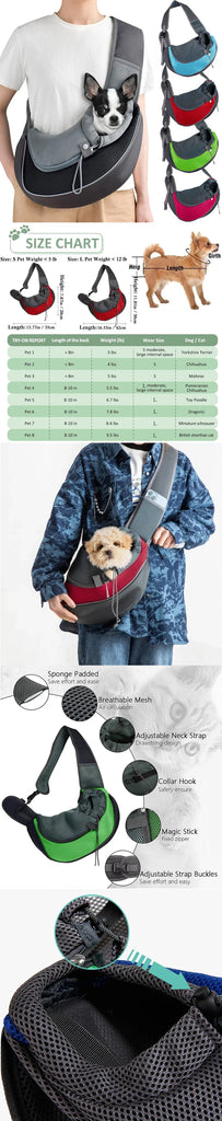 Pet Carrier Backpack Travel Tote | Mesh Sling Shoulder Bag for Cats/Dogs