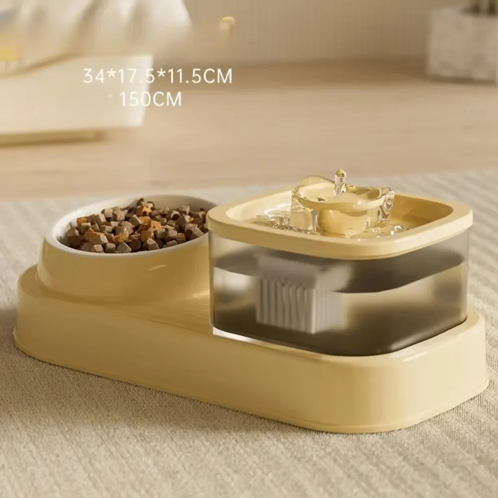 Large Dog Bowl | Cats Food Bowls | 2 in 1 Pet Feeders | Water Fountain & Food Container | Automatic Feeder & Waterer | Pet Feeding Supplies