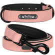 Custom Leather Dog Collar and Leash Set – Personalized, Durable, and Padded for Small to Large Dogs