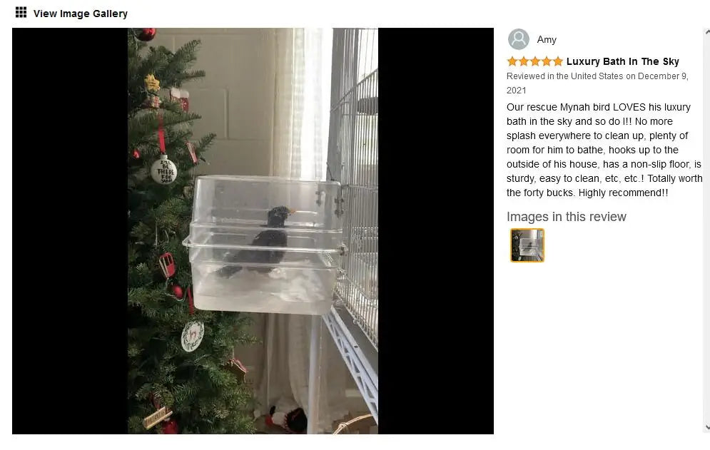 Bird Bath for birds  Parrots Tub Large Clear Transparent Swimming Pool Box for Birds to Splash and Play Parrot Shower Bathtub