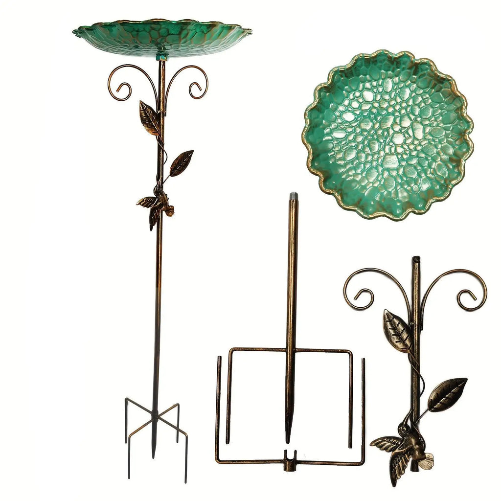 Bird Bath For Outdoor Decorative Birdbath For Garden Courtyard Decoration Bird Feeding And Water Bathing Basin With Base Stake