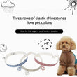 New Cat Dog Collar | Three Row Elastic Rhinestone Pet Collars | Love Decoration Necklace | Puppy Kitten Ornament | Pets Supplies