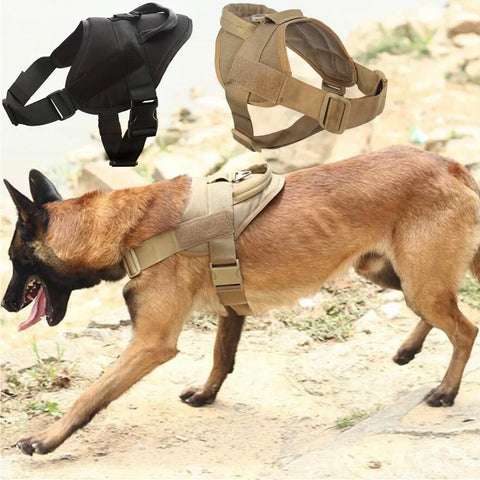 Dog Tactical Vest Nylon Outdoor Water-Repellent Dog Clothing Large and Medium-sized Dog Training Vest Harness Traction