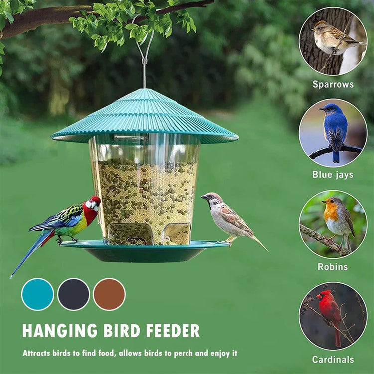 Bird Feeder | Automatic Foot Feeding Tool | Outdoor Bird Feeder Hanging Nut Feeding Multiple Hole Dispenser Holder Food Container