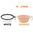 2pcs Collapsible Silicone Pet Bowls for Food & Water  | Outdoor Camping & Travel Portable Folding Supplies Dishes with Carabiner